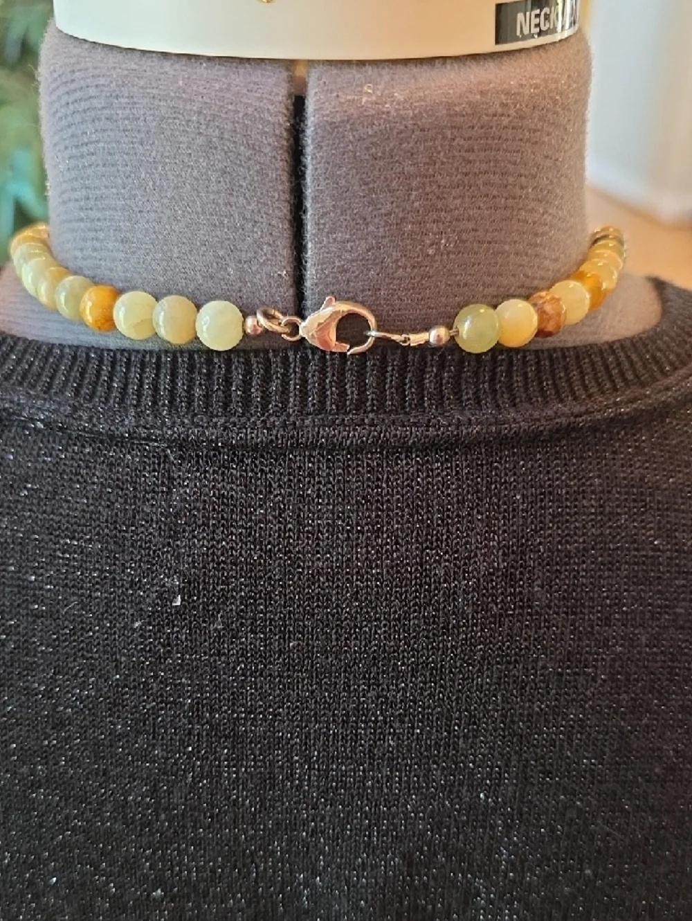 Long Multicolor Handmade Beaded Necklace And Sterling